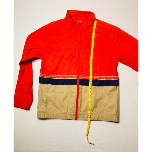 Stüssy Colorblock Windbreaker Jacket Red Tan Navy Size L | Streetwear Zip-Up - Picture 3 of 8